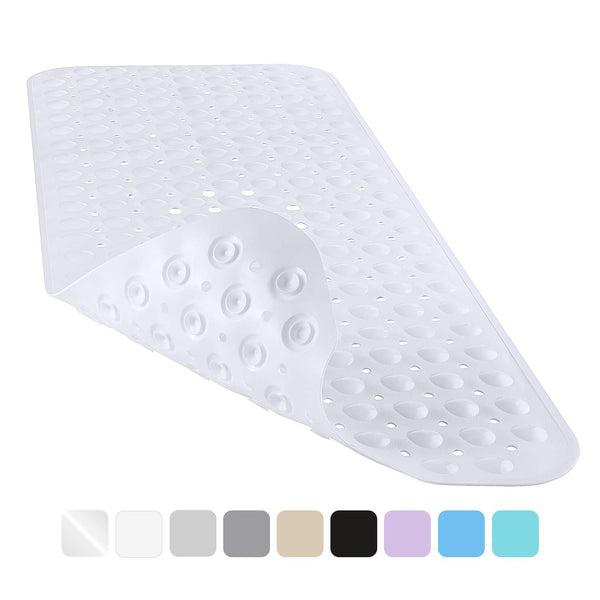 YINENN Bath Tub Shower Mat 40x16 Inch Non-Slip and Latex Free,Bathtub Mat with Suction Cups,Machine Washable Eco-Friendly Bath Mat (Clear)