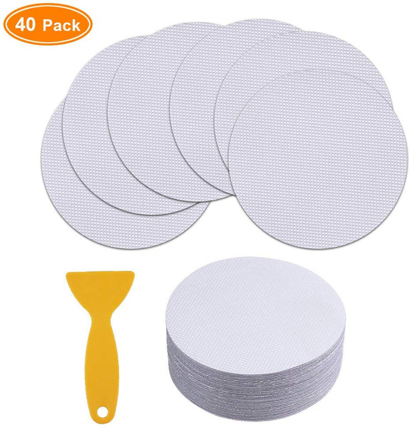 NORACLAN Stickers Shower Adhesive Bathtub Treads Clear Discs Tape 4x4 Inch Stickers in Kitchen Bath Floor Non-Slip Safety Kids Nonslip Bath Stickers