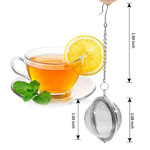 Fu Store 2pcs Stainless Steel Mesh Tea Ball 2.1 Inch Tea Infuser Strainers Tea Strainer Filters Tea Interval Diffuser for Tea