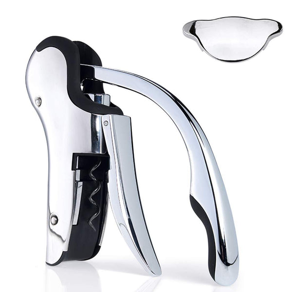 Keissco Compact Wine opener Stainless Steel Vertical Lever Corkscrew with Foil Cutter