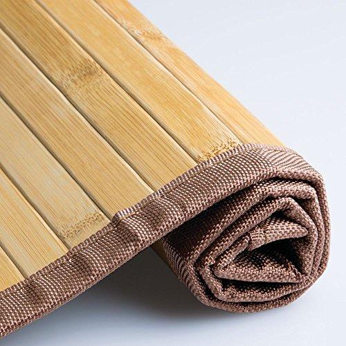 InterDesign Formbu Bamboo Floor Mat Non-Skid, Water-Resistant Runner Rug for Bathroom, Kitchen, Entryway, Hallway, Office, Mudroom, Vanity, 17" x 24", Natural Beige