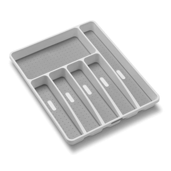 madesmart Classic Large Silverware Tray - White | CLASSIC COLLECTION | 6-Compartments |  Soft-grip Lining and Non-slip Feet |BPA-Free