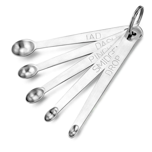 New Star Foodservice 42917 Stainless Steel Measuring Spoons and Cups Combo, Set of 8, Silver