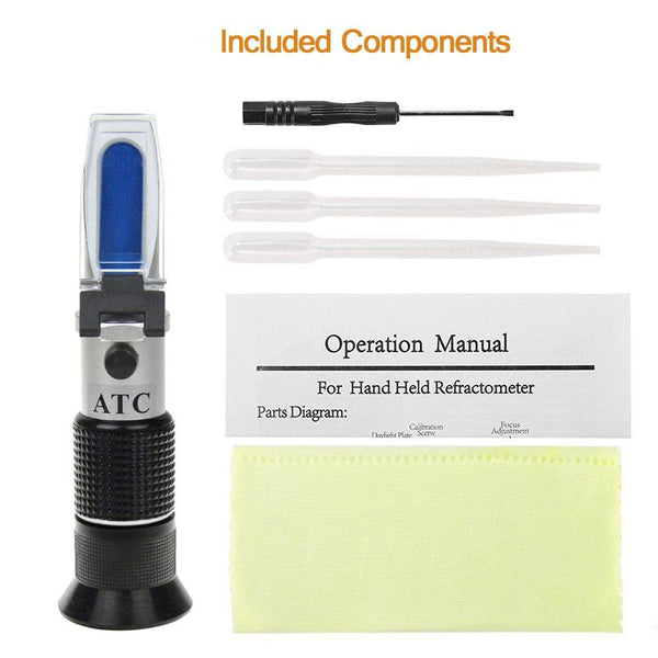 Honey Refractometer for Honey Moisture, Brix and Baume, 3-in-1 Uses, 58-90% Brix Scale Range Honey Moisture Tester, with ATC, Ideal for Honey, Maple Syrup, and Molasses, Bee Keeping Supplies