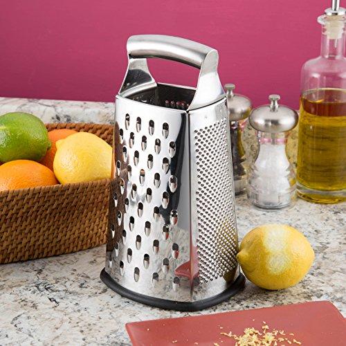 Spring Chef Box Grater, 4-Sided Stainless Steel Large 10-inch Grater for Parmesan Cheese, Ginger, Vegetables