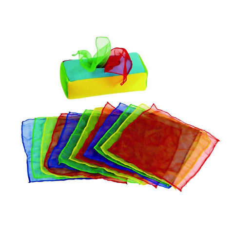 Excellerations Plush Pull and Play Tissue Box 12 Rainbow Scarves for Kids Classroom Toy