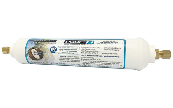 LASCO 37-1821 Ice Maker Inline Filter with 1/4-Inch Compression Connection, 2-Inch x 10-Inch