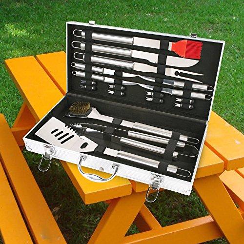 Chefs Basics HW5231 18-Piece Stainless-Steel Barbecue Set with Carrying Case