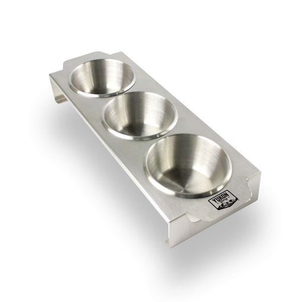 Yukon Glory Serving Tray with Removable Ramekins, Multi Purpose, Durable Stainless Steel, Heat Resistant, For Condiments, BBQ, Candy, Nuts and Pets