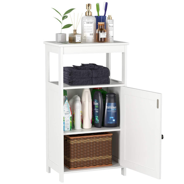 Homfa Bathroom Floor Cabinet Free Standing with Single Door Multifunctional Bathroom Storage Organizer Toiletries