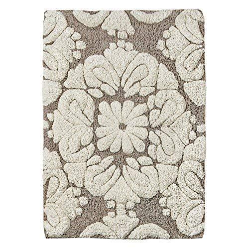 Better Trends / Pan Overseas Medallion 170 GSF 100-Percent Cotton 2-Piece Luxury Tufted Bath Rug Set, 21 by 34/17 by 24-Inch, Beige/Natural