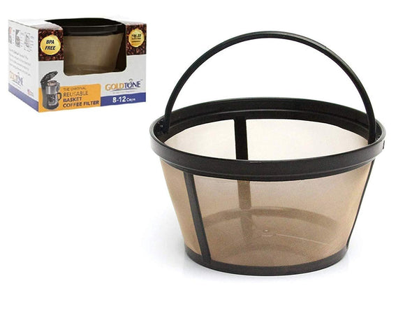 GOLDTONE Reusable 8-12 Cup Basket Coffee Filter fits Mr. Coffee Makers and Brewers, BPA Free