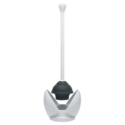 OXO Good Grips Hideaway Toilet Plunger and Canister, White