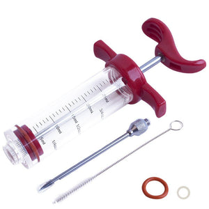 Meat Injector, GRILL BEAST 1-oz Plastic BBQ Marinade Injector Kit, Turkey Injector Syringe