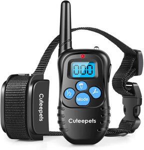 Cuteepets Dog Training Collar, 100% Rainproof Rechargeable Electronic Remote Dog Shock Collar 330 Yards with Beep/Vibrating/Shock Electric E-Collar