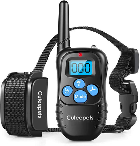 Cuteepets Dog Training Collar, 100% Rainproof Rechargeable Electronic Remote Dog Shock Collar 330 Yards with Beep/Vibrating/Shock Electric E-Collar