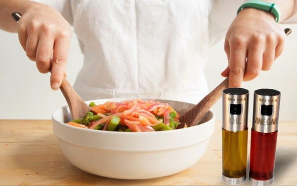 Premium Oil and Vinegar Dispensers - Replaces Salad Bottles, Cruet - Free E-books (5) Clear Glass Bottles Oil And Vinegar Sprayer For Cooking by SKENDA - 784672665216