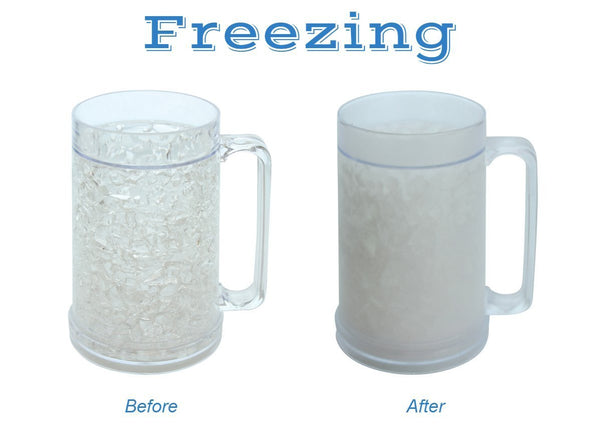 Double Wall Gel Frosty Freezer Mugs 16oz, Set of Two, Clear