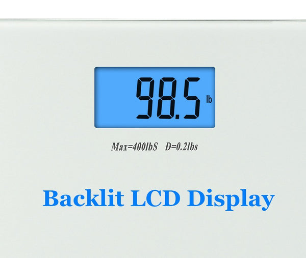 BalanceFrom High Accuracy Premium Digital Bathroom Scale Extra Large Dual Color Backlight Display and"Smart Step-On" Technology [Newest Version] (Regular, White)