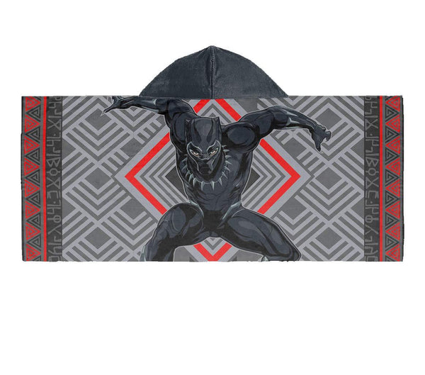 Jay Franco Marvel Black Panther Kids Bath/Pool/Beach Hooded Towel - Super Soft & Absorbent Fade Resistant Cotton Towel, Measuring 22 inch x 51 inch (Official Marvel Product)