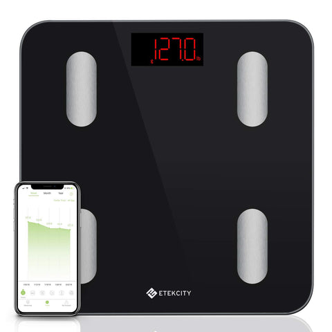 Etekcity Scale, Smart Body Fat Scale, Bathroom Bluetooth Digital Weight Scale Tracks 13 Key Compositions Analyzer, 6mm-Thick Glass, Sync with Fitbit, Apple Health and Google Fit, 400 lbs, FDA Approved