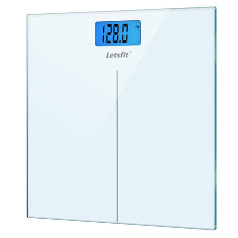 Letsfit Digital Body Weight Scale, Bathroom Scale with Large Backlit Display, Step-On Technology, High Precision Measurements, 400 Pounds 180kg Max, 6mm Tempered Glass