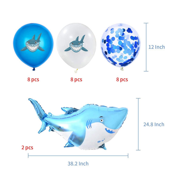 Shark Decorations,Baby Shark Party Supplies, 50pcs Shark Theme Birthday Decorations by zhouweizhouwen