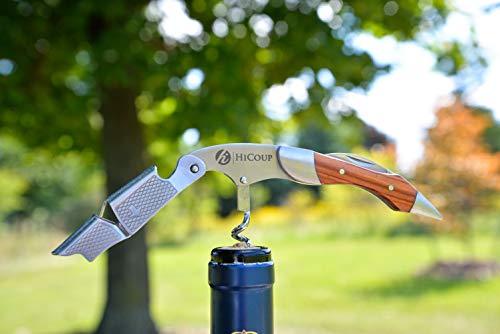 Professional Waiter’s Corkscrew by HiCoup - Rosewood Handle All-in-one Corkscrew, Bottle Opener and Foil Cutter, Used By Sommeliers, Waiters and Bartenders Around The World