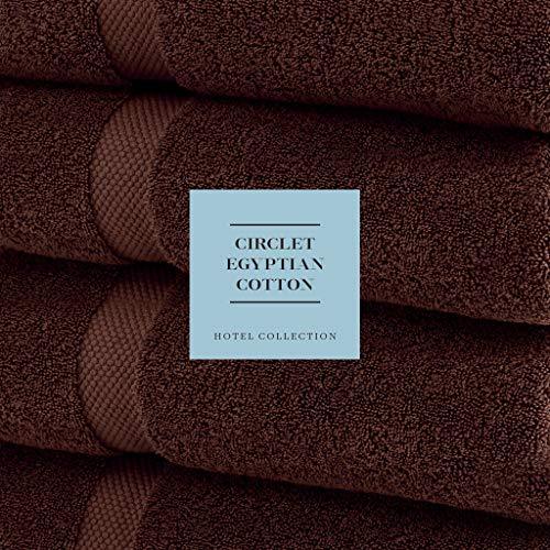 Luxury White Bath Towels Large - Circlet Egyptian Cotton | Highly Absorbent Hotel spa Collection Bathroom Towel | 27x54 Inch | Set of 4