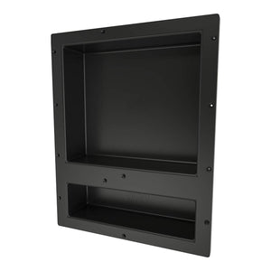 Redi Niche Single Recessed Shower Shelf – Black, One Inner Shelf, 16-Inch Width x 14-Inch Height x 4-Inch Depth