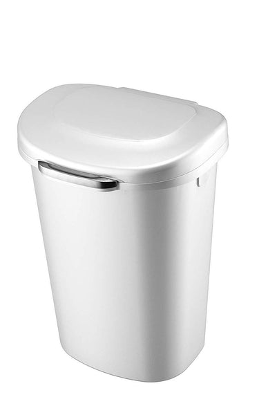 Rubbermaid Swing-Top Lid Recycling Bin for Home, Kitchen, and Bathroom, 12.5 Gallon, Gray