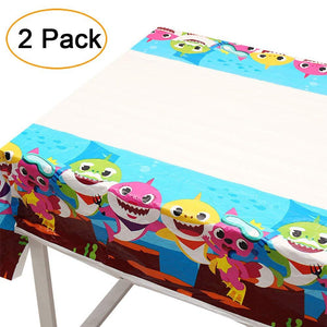 Baby Shark Table Cover Party Supplies Decorations - Kids Baby Shark Birthday Party Tablecloth Set of 2