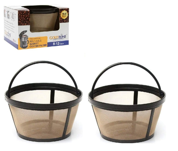 GOLDTONE Reusable 8-12 Cup Basket Coffee Filter fits Mr. Coffee Makers and Brewers, BPA Free