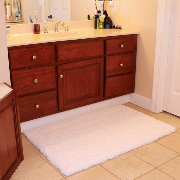 KMAT Bathroom Rugs Bath Mat 20x32 In,Luxury Soft Shaggy Microfiber Shower  Rug, Machine Washable Throw Rugs Non Slip Absorbent