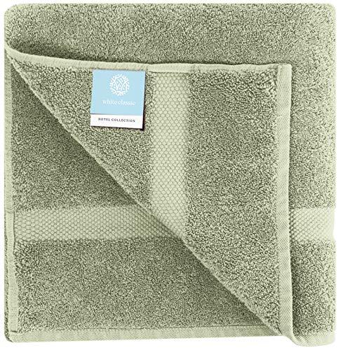 Luxury White Bath Towels Large - Circlet Egyptian Cotton | Highly Absorbent Hotel spa Collection Bathroom Towel | 27x54 Inch | Set of 4