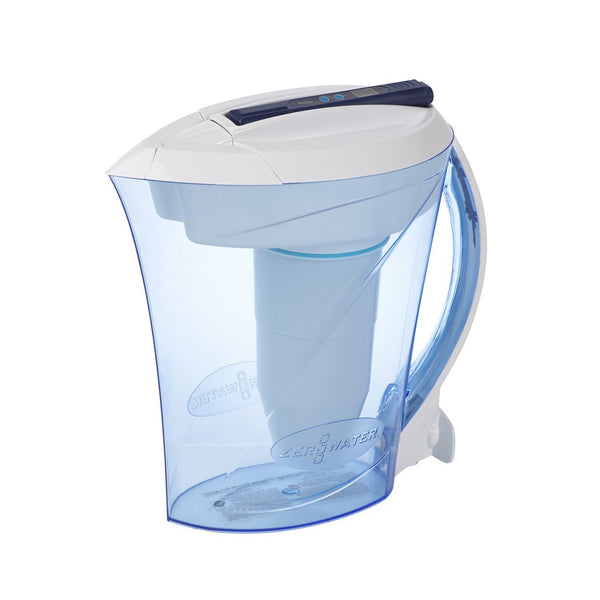 ZeroWater 10 Cup Pitcher with Free Water Quality Meter BPA-Free NSF Certified to Reduce Lead and Other Heavy Metals