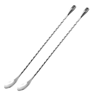 Hiware LZS13B 12 Inches Stainless Steel Mixing Spoon, Spiral Pattern Bar Cocktail Shaker Spoon