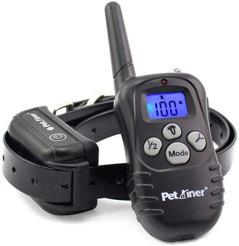 Petrainer Upgraded Model Rechargeable & Waterproof Remote Dog Training Collar 330 yd Electric Dog Bark Collar with Beep/Vibration/Shock Collar for Dogs