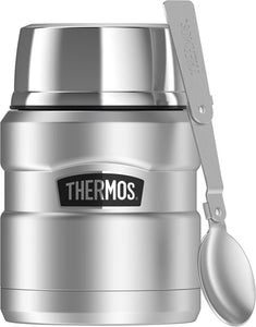 Thermos Stainless King 16 Ounce Food Jar with Folding Spoon, Stainless Steel