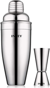 INTEY Stainless Steel Cocktail Shaker, 24 ounces, Jigger Included