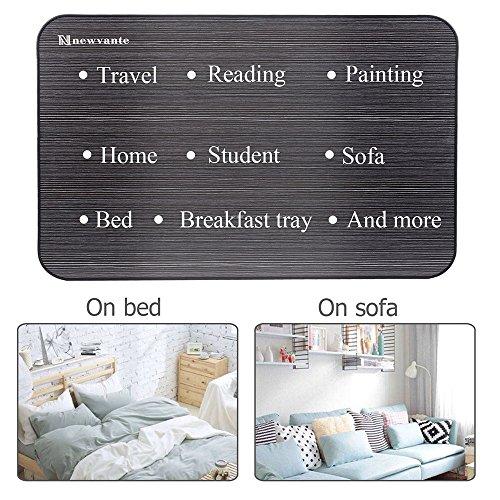 Large Bed Tray NNEWVANTE Multifunction Laptop Desk Lap Desk Foldable Portable Standing Breakfast Reading Tray Holder for Couch Floor for Adults/Students/Kids (Gentleman Black)