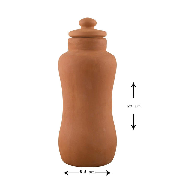 Odishabazaar Handmade Clay Terracotta/Clay Classic Water Bottle 1000ml Health Benefits