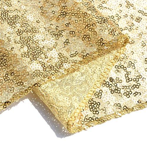 ACRABROS Sequin Table Runners Rose Gold- 12 X 108 Inch Glitter Rose Gold Table Runner-Rose Gold Party Supplies Fabric Decorations for Wedding Birthday Baby Shower