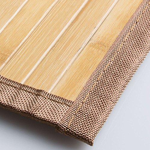 InterDesign Formbu Bamboo Floor Mat Non-Skid, Water-Resistant Runner Rug for Bathroom, Kitchen, Entryway, Hallway, Office, Mudroom, Vanity, 17" x 24", Natural Beige