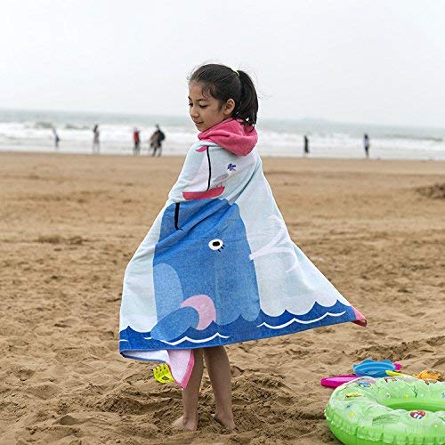 Bavilk Kids Children Hooded Poncho Dinosaur Swim Beach Bath Towel for Girls / Boys