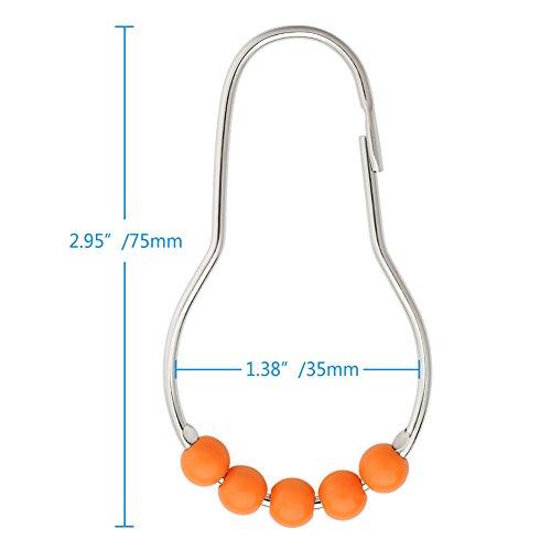 Amazer Shower Curtain Hooks Rings, Stainless Steel Shower Curtain Rings and Hooks for Bathroom Shower Rods Curtains-Set of 12-Polished Nickel