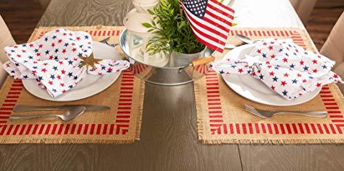 DII 14x74" Jute/Burlap Table Runner, 4th of July - Perfect for Independence Day, July 4th Party, Summer BBQ and Outdoor Picnics