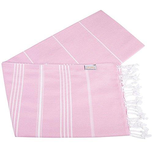 Turkish Bath and Beach Towel Set of 4 Variety Colors Classic Peshtemal 100% Cotton Oversized 39 X 70 Stylish Bath Beach Spa and Pool Towels