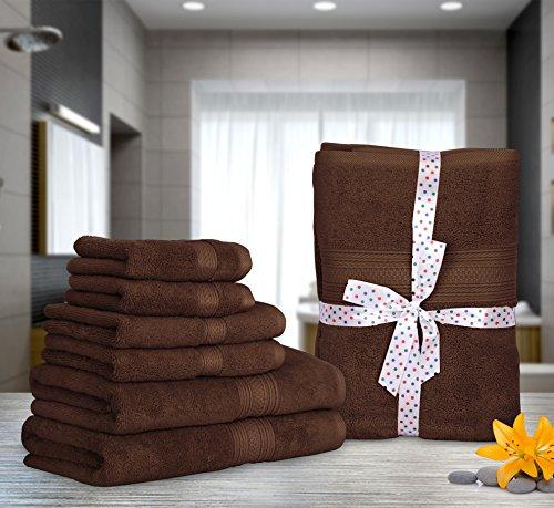 Utopia Towels 8 Piece Towel Set, 700 GSM, 2 Bath Towels, 2 Hand Towels and 4 Washcloths, Dark Grey