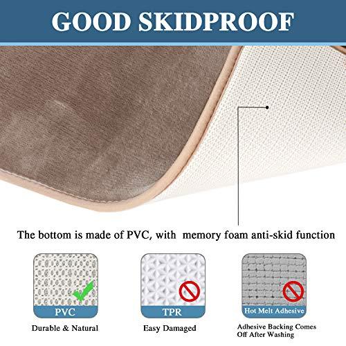 H.VERSAILTEX 2 Pack Non Slip Memory Foam Bathroom Rugs Non Slip Bath Mats Super Absorbent Extra Cozy, Foot Massage Flannel Bathroom Rugs/Carpets Machine-Washable and Fast Dry (Gray, Each 17" x 24")